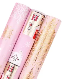 papier-prezentowy-swiateczny-rozowy-zloty-432-cm-x-3-m-3-rolki