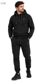 dres-meski-4f-komplet-bluza-rozpinana-z-kapturem-spodnie-dresowe-czarny-l