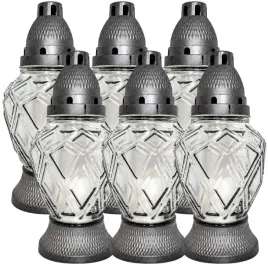 znicz-szklany-cer-far-geometryczny-tloczony-srebrny-25-cm-6-sztuk