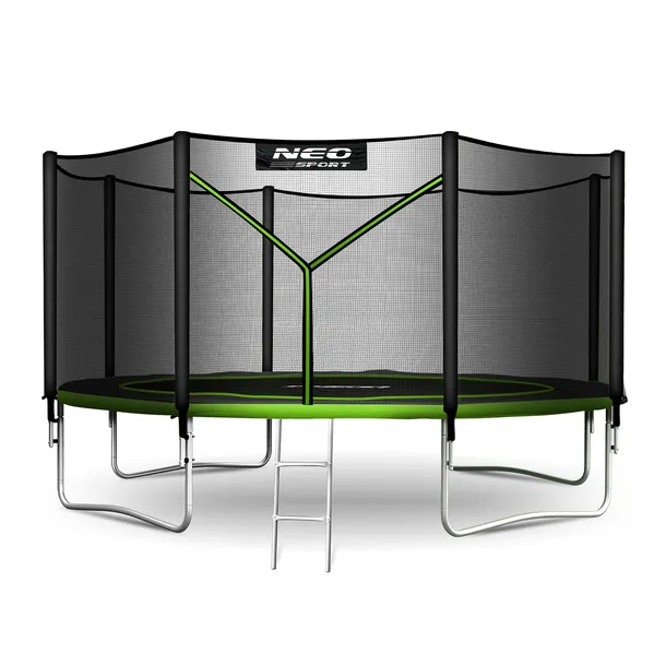 TRAMPOLINA OGRODOWA dla dzieci z siatką zewnętrzną 374cm 12ft NEOSPORT