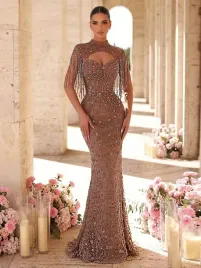 shein-brazowa-maxi-sukienka-zdobienie-s06-m