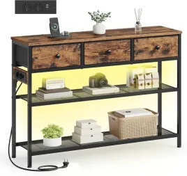 konsola-szafka-z-gniazdkami-led-30x988x79cm-brazowa-songmics