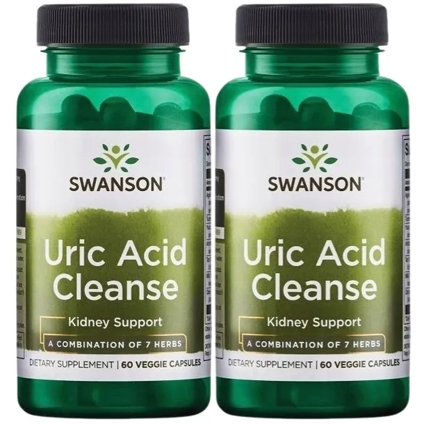 2x SWANSON Uric Acid Cleanse KWAS MOCZOWY Ostryż CZYNNOŚĆ WĄTROBY Wiśnia