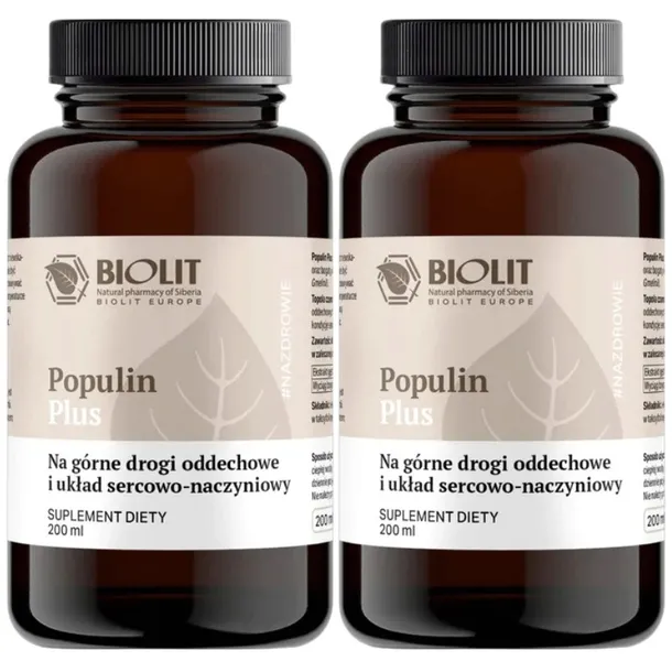2x Biolit Populin Plus 200 ml Topola Czarna Taksyfolina Ekstrakt Populus