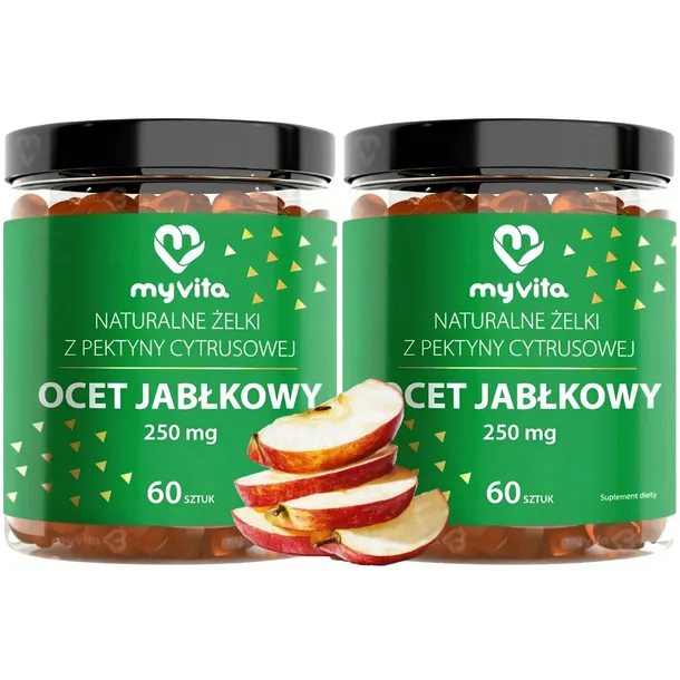 2x MyVita Ocet jabłkowy Żelki 60 szt REDUKCJA ODCHUDZANIE CIDER GUMMIES