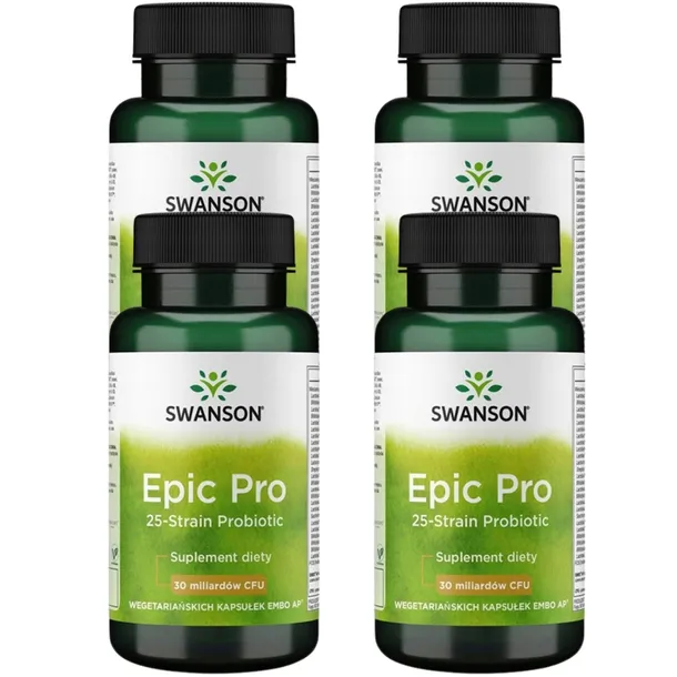 4x SWANSON PROBIOTYK EPIC PRO aż 25 SZCZEPÓW 30 mld CFU jelita MIKROBIOM