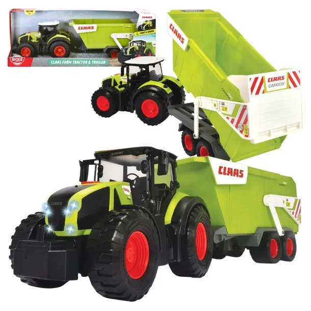 DICKIE TOYS WIELKI TRAKTOR CLAAS CIĄGNIK Z PRZYCZEPĄ INTERAKTYWNY 64 CM