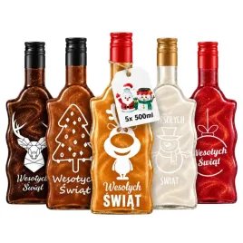 zestaw-5x-butelki-szklane-swiateczne-fala-500-ml-z-nadrukiem-na-nalewki