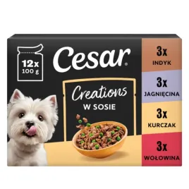 cesar-creations-mokra-karma-dla-psa-mix-smakow-w-sosie-saszetki-12100-g