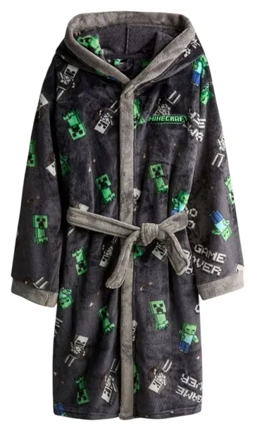 MINECRAFT polarowy miękki szlafrok CREEPER 164 13-14l