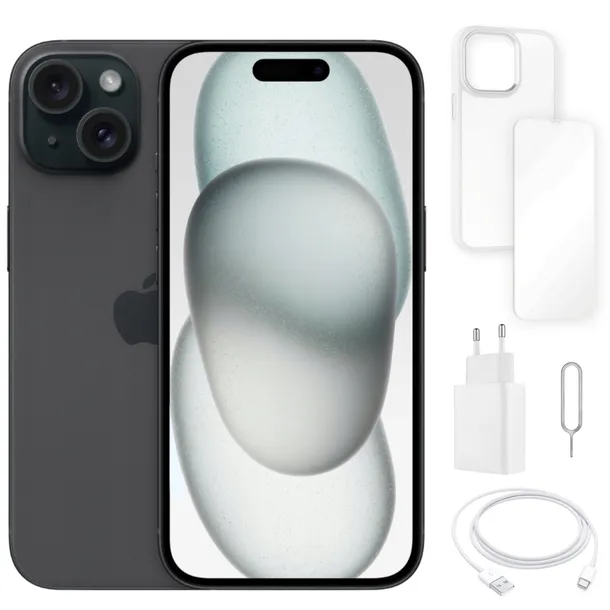 APPLE IPHONE 15 128 GB | STAN A+ | GRATISY | BLACK / CZARNY | SIM + eSIM