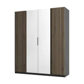 szafa-klaro-200-cm-lustra-czarne-lamele-dab-evoke-4-drzwi