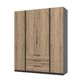 szafa-klaro-200-cm-dab-evoke-czarna-4-drzwi-3-szuflady-polki-drazek