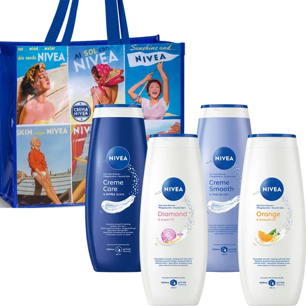 NIVEA żel płyn pod prysznic damski zestaw 4x500ml