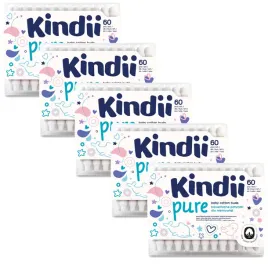 5-x-cleanic-patyczki-dla-niemowlat-kindii-pure-bawelniane-60-sztuk