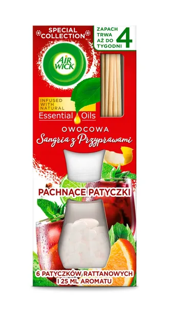 AIR WICK Patyczki Zapachowe Odświeżacz Owocowa Sangria z Przyprawami 25 ml