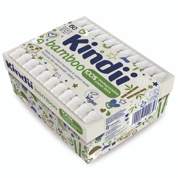 Kindii Bamboo Patyczki dla niemowląt i dzieci, 60 szt
