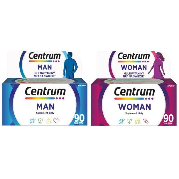 Multiwitamina Witaminy Centrum Man 90 tabletek + Centrum Woman 90 tabletek