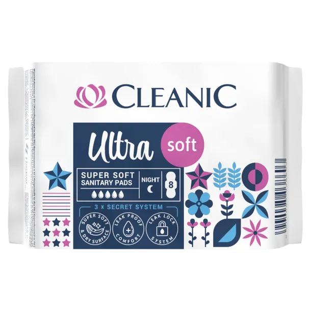 Cleanic Ultra Soft Night - podpaski na noc, 8 szt.
