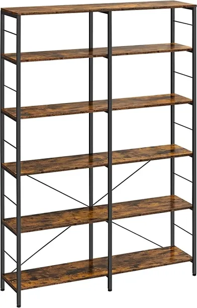 Regał na książki 6 POZIOMÓW 30x120x170cm do Salonu Kuchni VINTAGE na BALKON