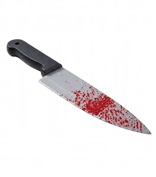 KRWAWY NÓŻ 43 CM BROŃ MORDERCY AKCESORIA KARNAWAŁ HALLOWEEN