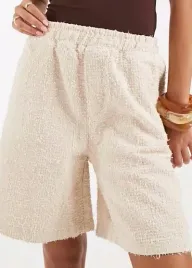 asos-design-pull-on-shorts-in-textured-denim-38