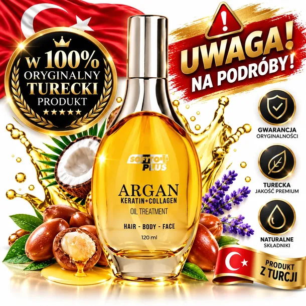 OLEJEK ARGANOWY 120ml TURECKI DO TWARZY CIAŁA I WŁOSÓW SOFTTO PLUS*CUDOWNY ORYGINALNY