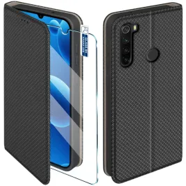 etui-z-klapka-do-xiaomi-redmi-note-8t-zamykane-czarne-futeral-szklo-9h