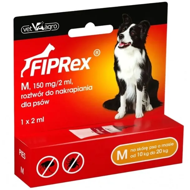 VET-AGRO FIPREX Krople na kleszcze dla psa M 10 - 20 kg 2ml 1 szt.