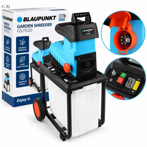 Rozdrabniacz do Gałęzi AUTOMATYCZNY FREZOWY 2600W 45mm Blaupunkt CICHY