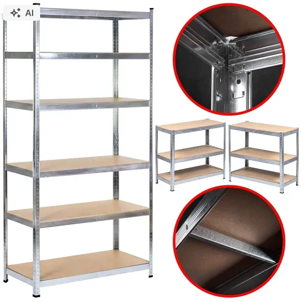 Metalowy Regał Magazynowy 3w1 220x110x50cm 1050kg