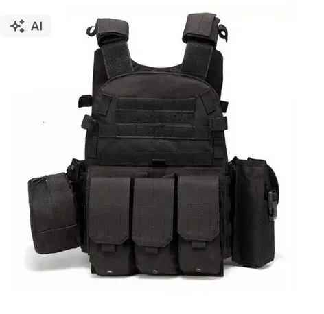 Kamizelka Taktyczna Wojskowa Ochronna Hemid System Molle Czarna