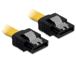 kabel-danych-sata-ii-30-cm-zolty-metalowe-zatrzaski