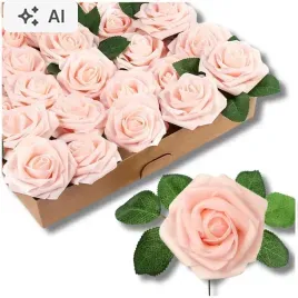 sztuczne-jasnorozowe-roze-kwiaty-x25-bukiet-roz-dekoracyjne-do-wazonu-slub