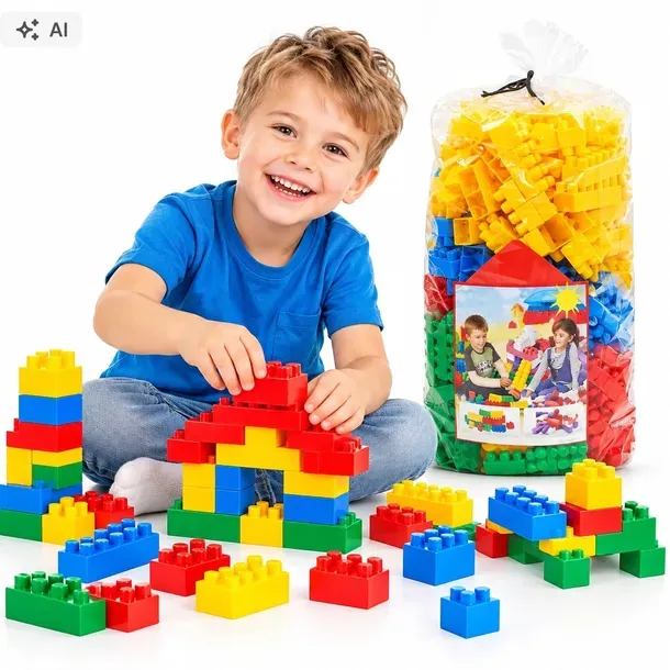 Klocki Edukacyjne Plastikowe 300 el Konstrukcyjne 3+ Duże PROD POLSKI