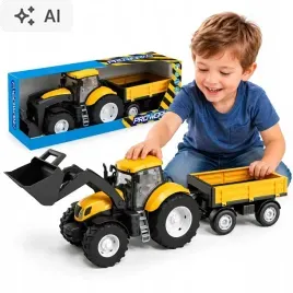 auto-traktor-z-przyczepa-i-lyzka-ciagnik-duze-kola