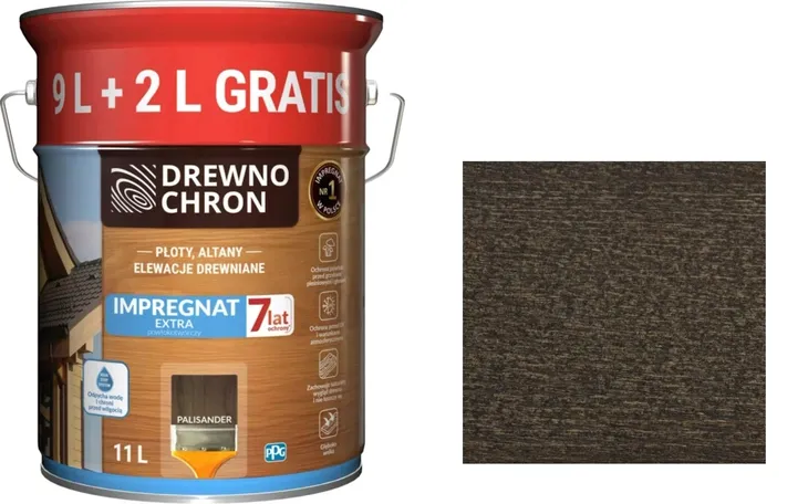 DREWNOCHRON IMPREGNAT EXTRA POWŁOKOTWÓRCZY 11L PALISANDER - 7 LAT (9L+2L)