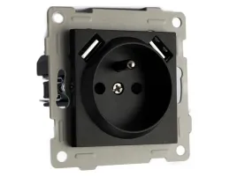 kontakt-gniazdo-elektryczne-pojedyncze-fi60-2xusb-z-uziemieniem-czarne