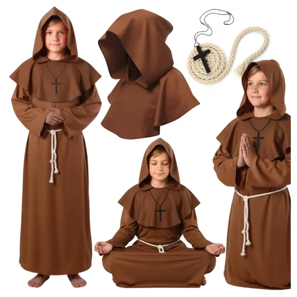 KOSTIUM MNICHA DLA DZIECI PRZEBRANIE ZAKONNIKA HALLOWEN KARNAWAŁ 122/134