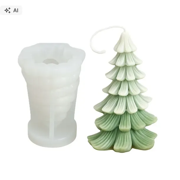 Forma Silikonowa do Świec Hemid Choinka 12.5 cm Świąteczna Foremka DIY