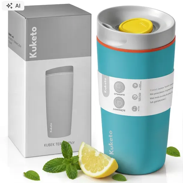 KUBEK TERMICZNY DLA DZIECI na herbatę TERMOS NA KAWĘ szczelny DUŻY 580ML