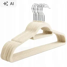 10x-wieszak-welurowy-bezowy-antyposlizgowy-na-ubrania-do-szafy-42-cm