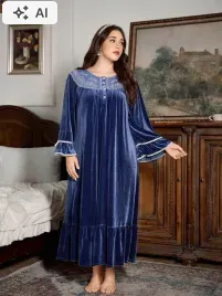 shein-granatowa-azurowa-koszulka-nocna-welurowa-z-haftem-44-1la
