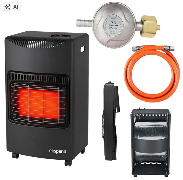 Piecyk gazowy na butle gaz grzejnik reduktor wąż składany 4,2kw CE