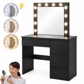 toaletka-lustrzana-dt06-led-3-barwy-swiatla-duze-lustro-4-szuflady-czarny