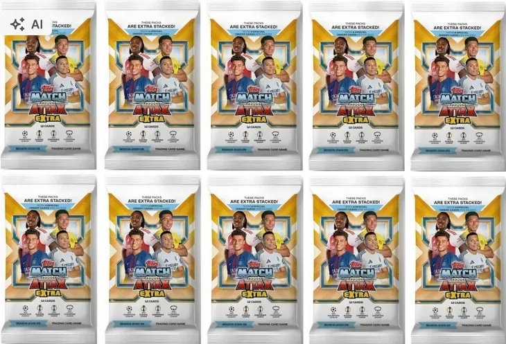 TOPPS MATCH ATTAX EXTRA 2025/26 Karty - 10 Saszetek = 120 Kart Piłkarskich