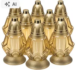 8x-znicz-lampion-szklany-na-grob-zloty-diament-maly-21cm-wklad-jednorazowy