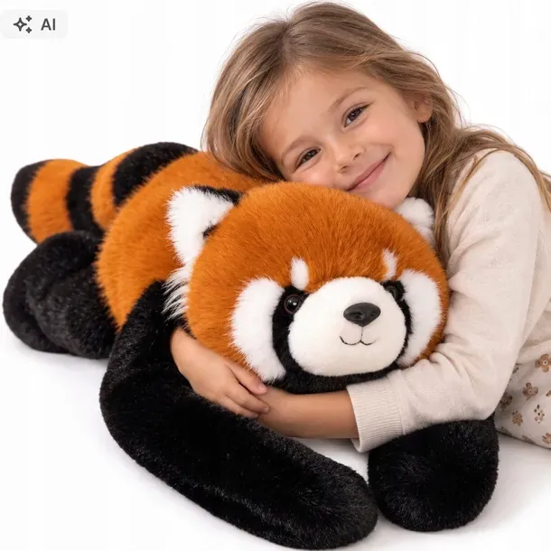 MIŚ OBCIĄŻENIOWY PANDA CZERWONA MASKOTKA PRZYTULANKA SENSORYCZNA 65 CM 1 KG