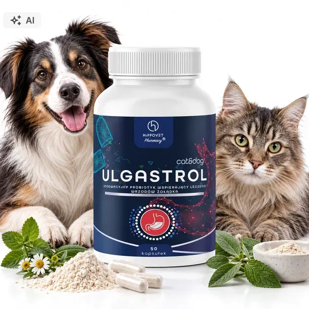 HippoVet Pharmacy ULGASTROL Cat&Dog 50 kapsułek – osłona żołądka psa i kota