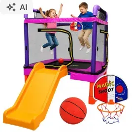 trampolina-kojec-dla-dzieci-3w1-130-cm-zjezdzalnia-plac-zabaw-justfun-pilka